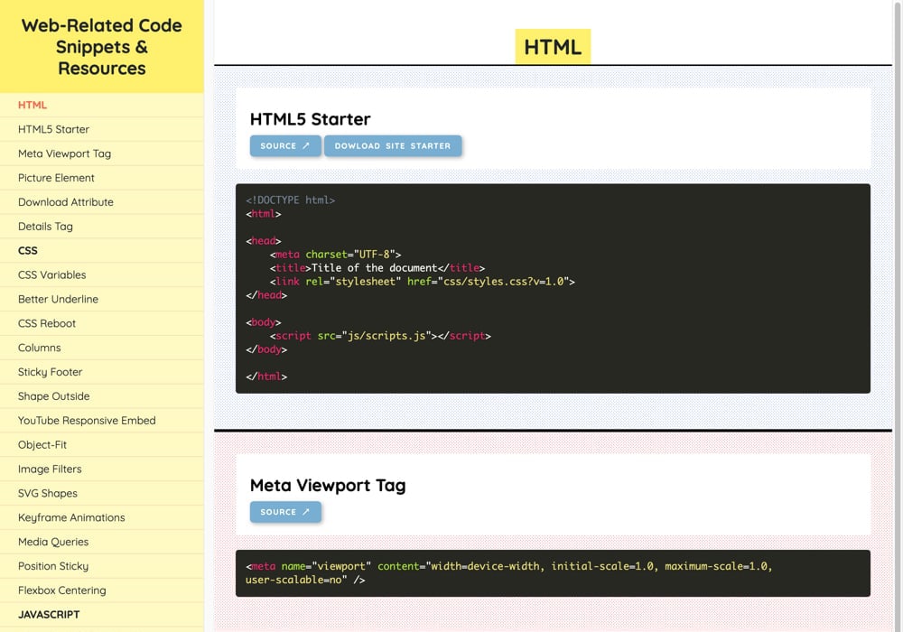 Code Snippets Repository Website